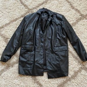 Faux Leather Blazer